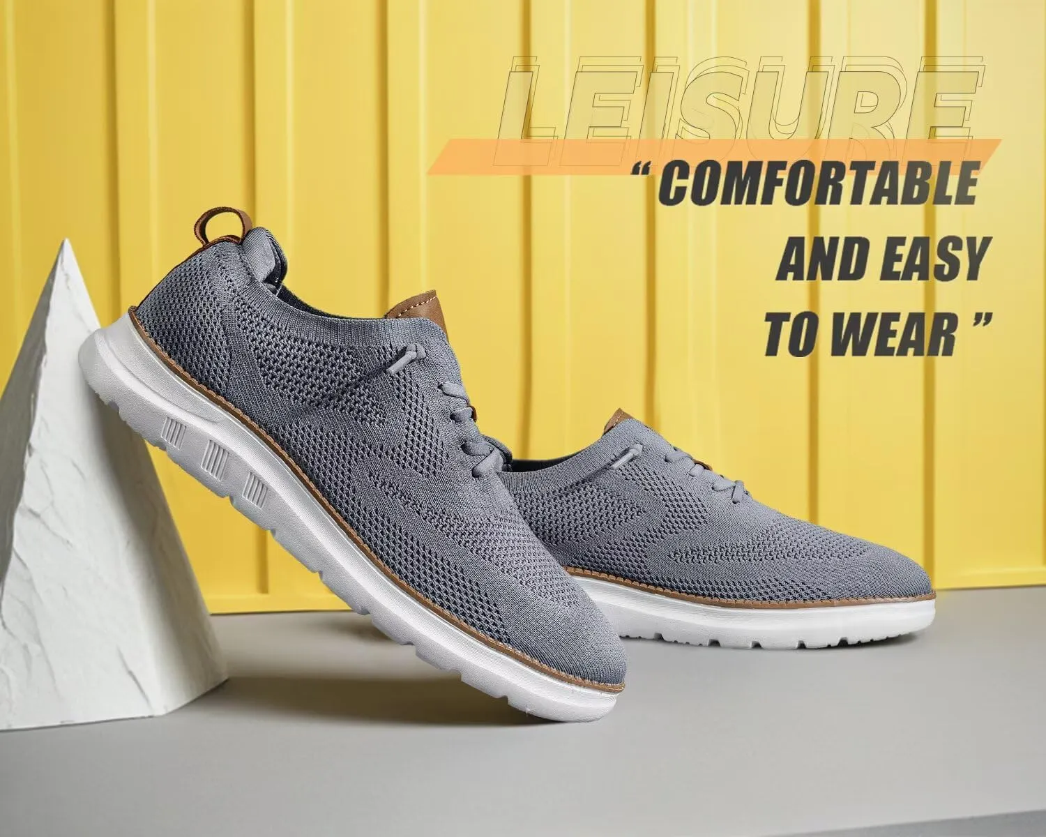 Mens Casual Dress Oxfords Shoes Fashion Mesh Business Walking Work Slip on Sneakers Comfortable Lightweight Soft Sole