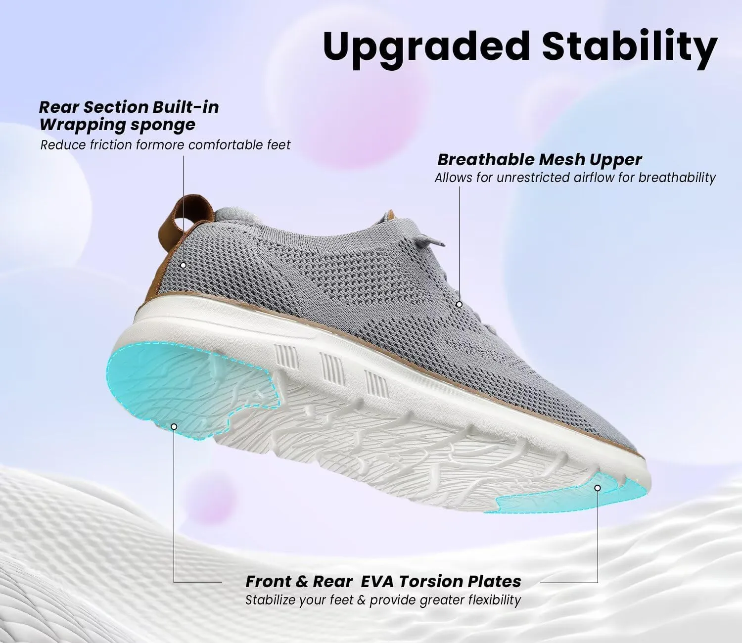 Mens Casual Dress Oxfords Shoes Fashion Mesh Business Walking Work Slip on Sneakers Comfortable Lightweight Soft Sole