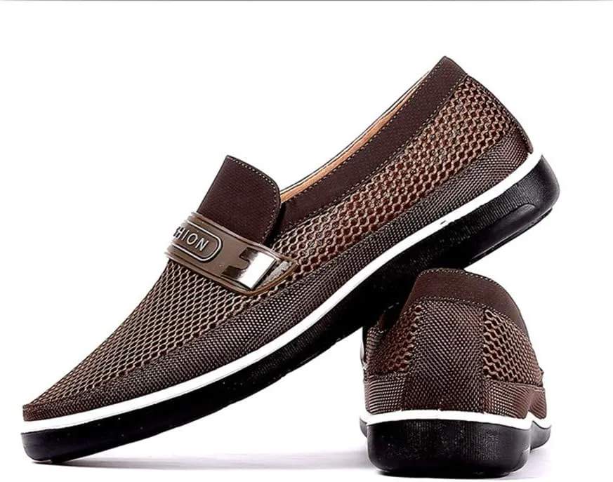 Mens Casual Mesh Loafers Summer Breathable Lightweight Walking Shoes Comfortable Outdoor Driving Travel Stylish Shoes