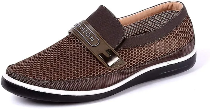 Mens Casual Mesh Loafers Summer Breathable Lightweight Walking Shoes Comfortable Outdoor Driving Travel Stylish Shoes