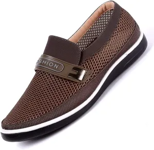 Mens Casual Mesh Loafers Summer Breathable Lightweight Walking Shoes Comfortable Outdoor Driving Travel Stylish Shoes