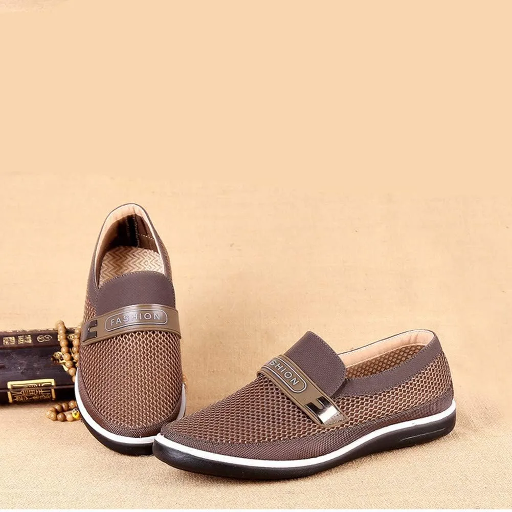 Mens Casual Mesh Loafers Summer Breathable Lightweight Walking Shoes Comfortable Outdoor Driving Travel Stylish Shoes
