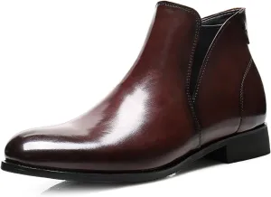 Mens Chelsea Boots PU Leather Ankle Boots for Men Classic Stylish Slip on Dress Shoes for Casual Fomal Wear