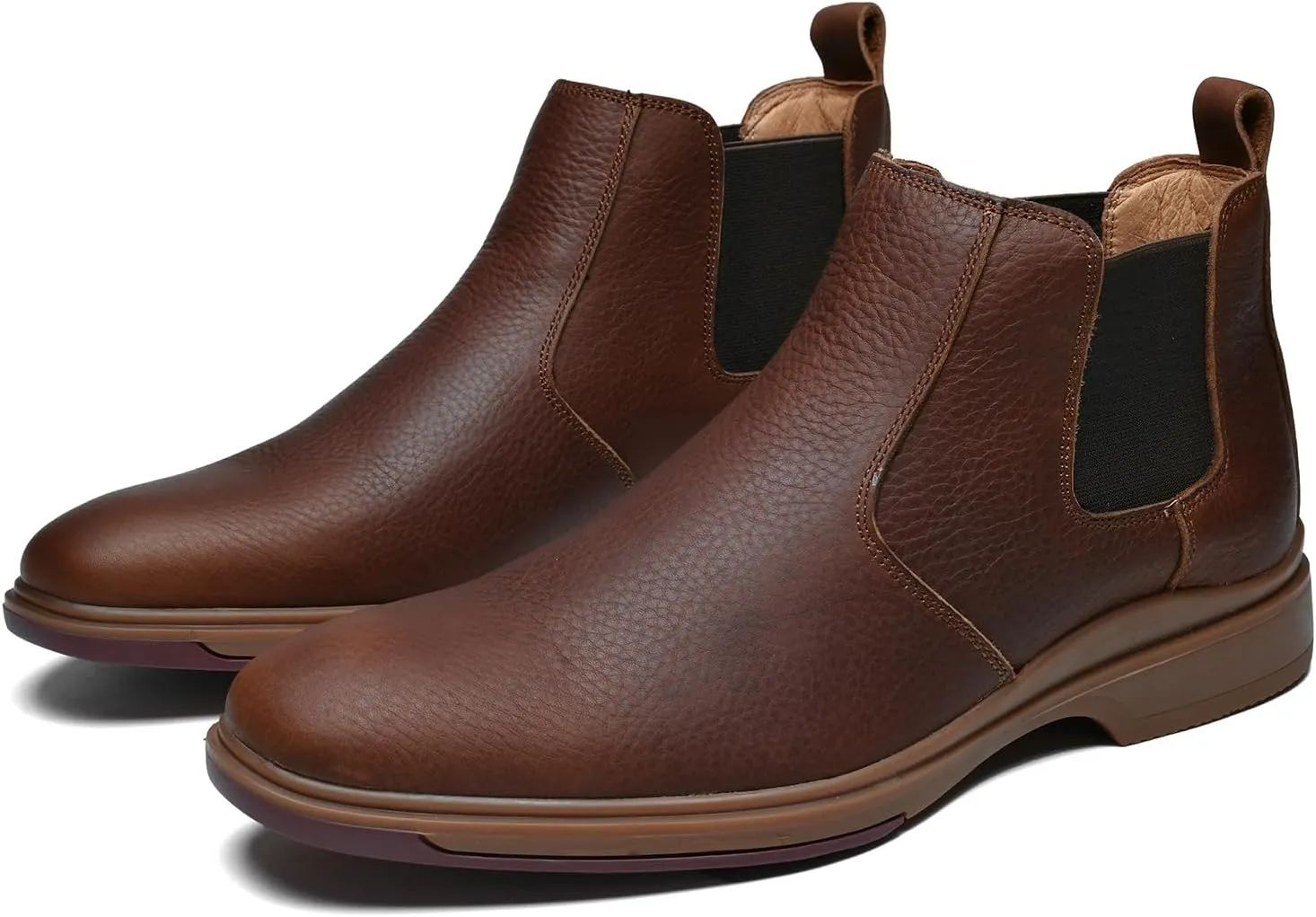 Men's Chelsea Dress Boots Comfortable Leather Slip On Ankle Boots For Casual & Formal Occasions