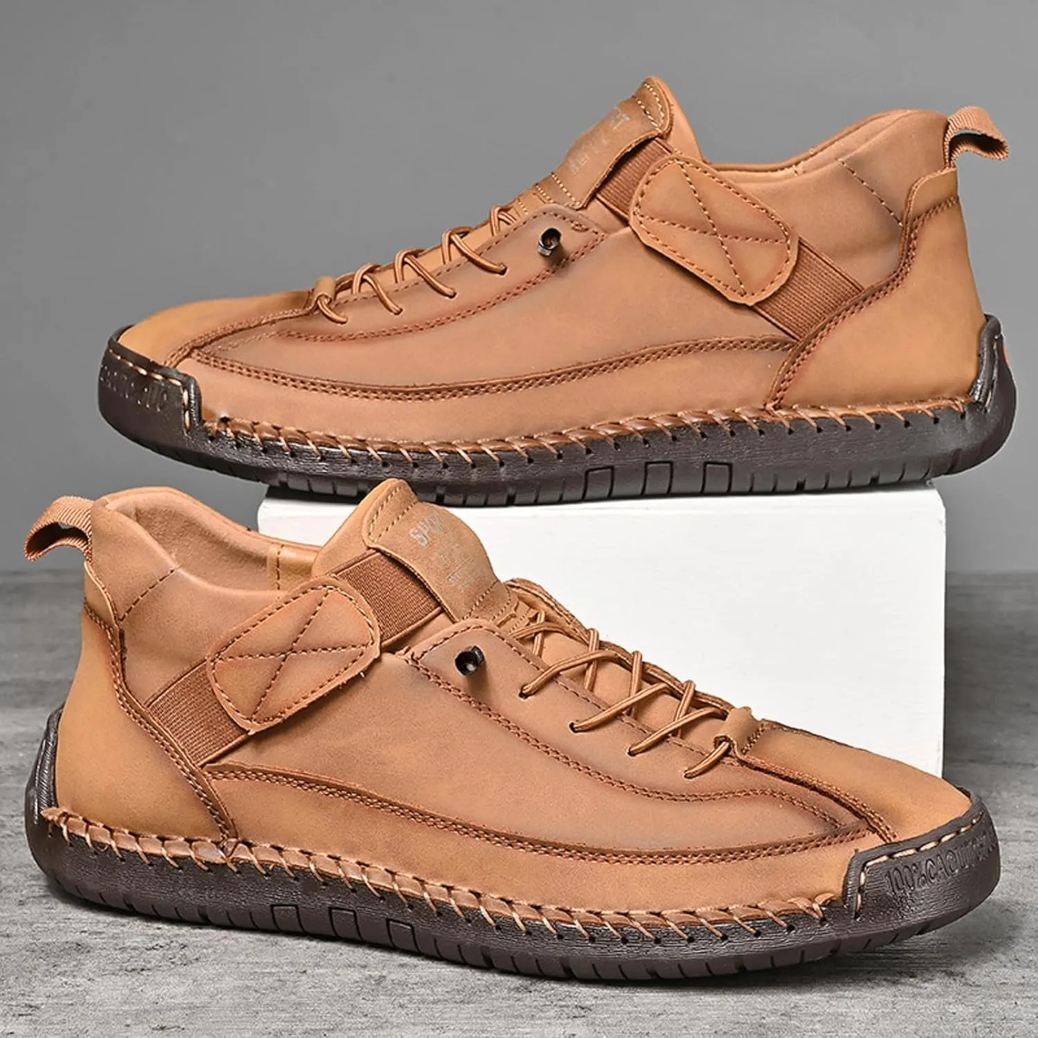 Mens Chukka Boots Non Slip Ankle Boots Loafers Casual Boots for Men Slip On Lightweight Dress Sneakers Handmade Fashion Sneakers Walking Driving Shoes