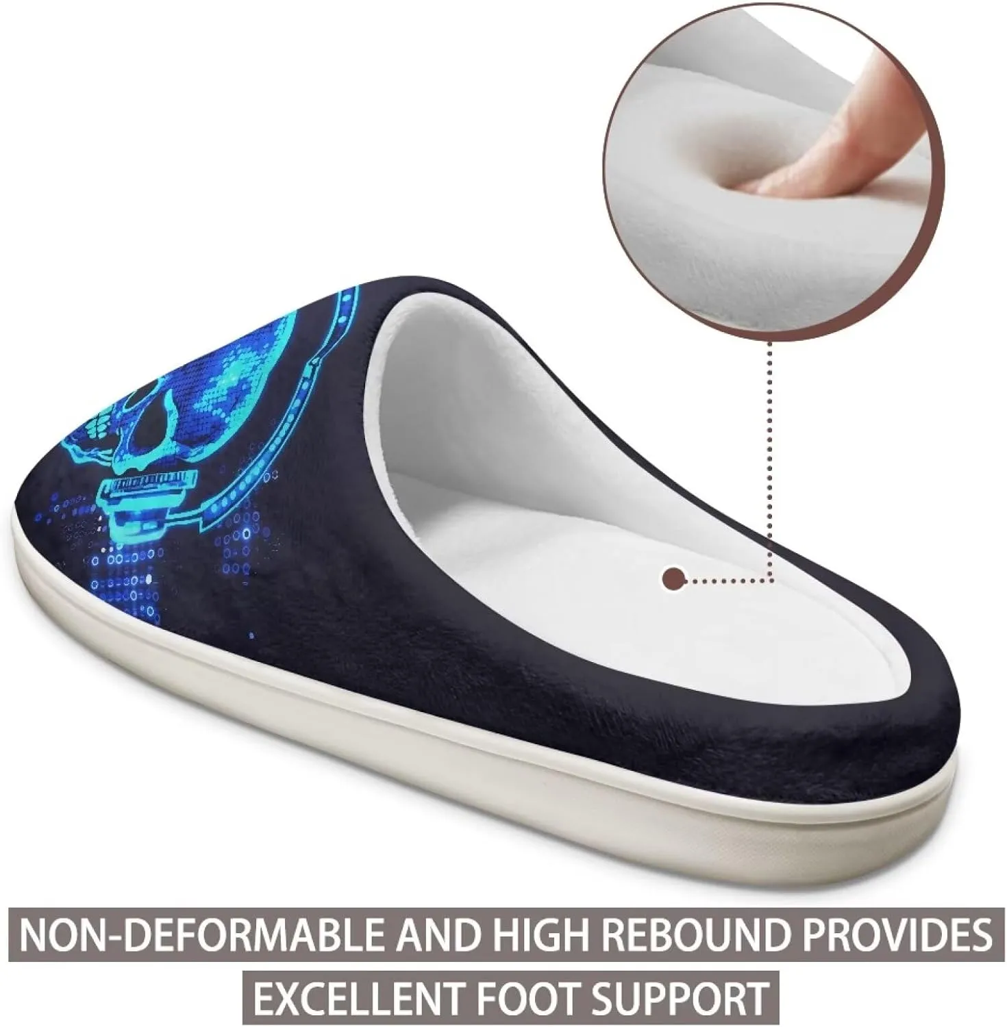 Men's Cozy Fluffy Slippers Slip On Warm Sandals Casual Non Slip House Shoes Indoor Winter Slippers SizeUS 4-15