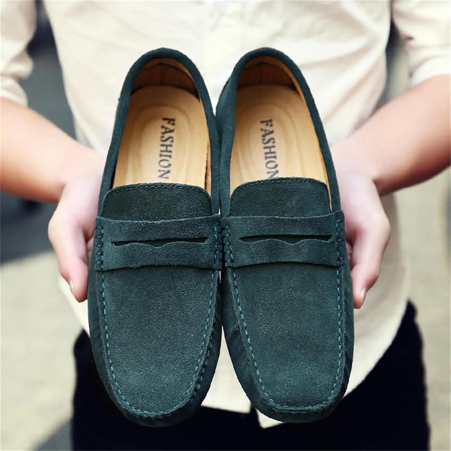 Men's Dress Loafers Slip On Casual Shoes Lightweight Soft Penny Loafers Suede Driving Boat Shoes Moccasins