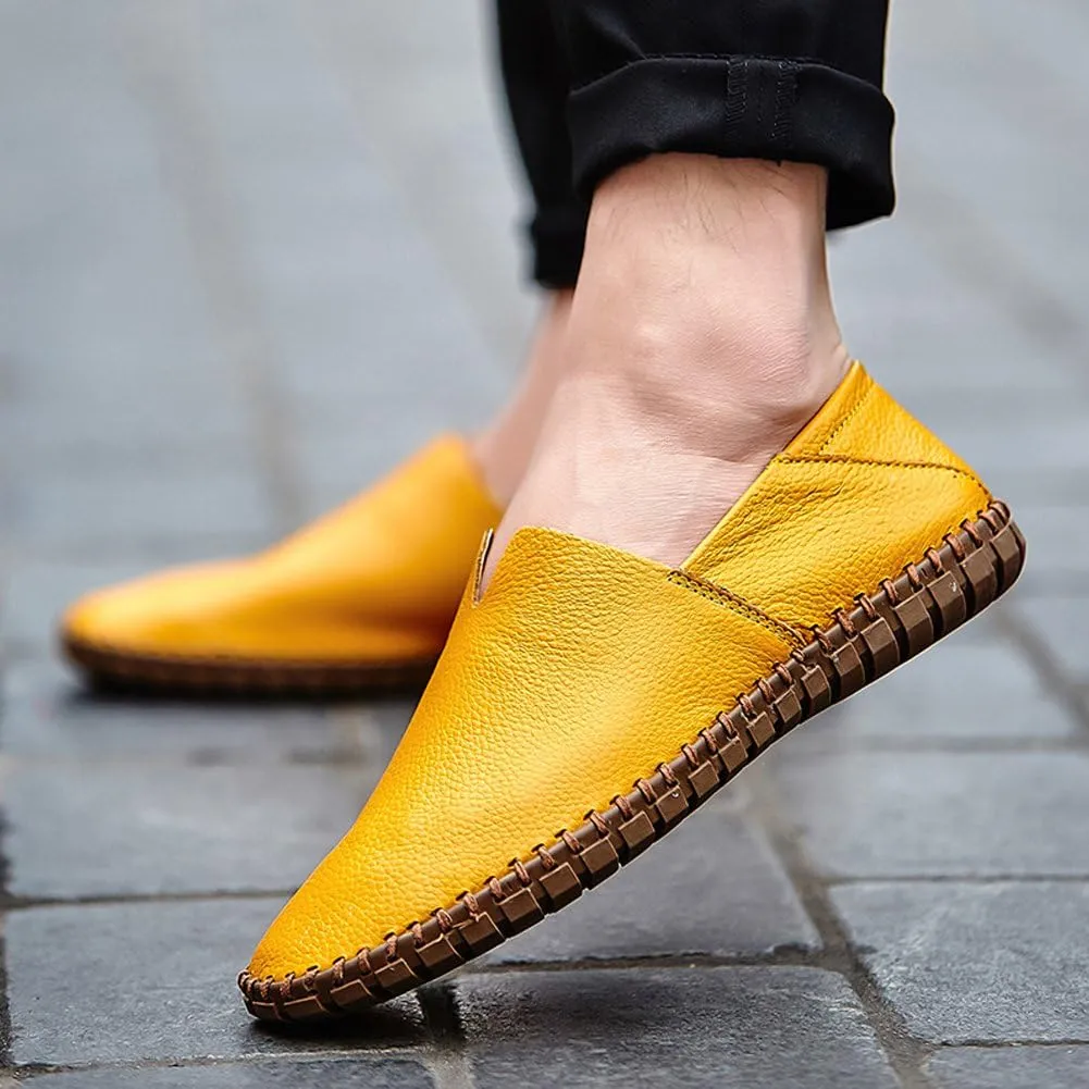 Men's Driving Loafers Leather Casual Slip On Shoes