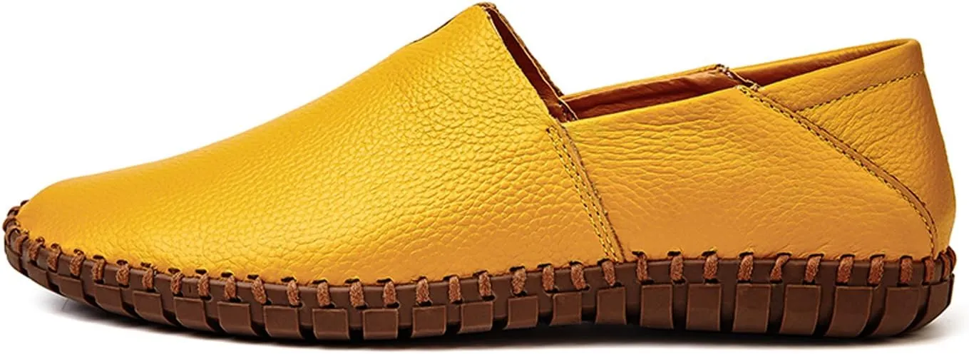 Men's Driving Loafers Leather Casual Slip On Shoes