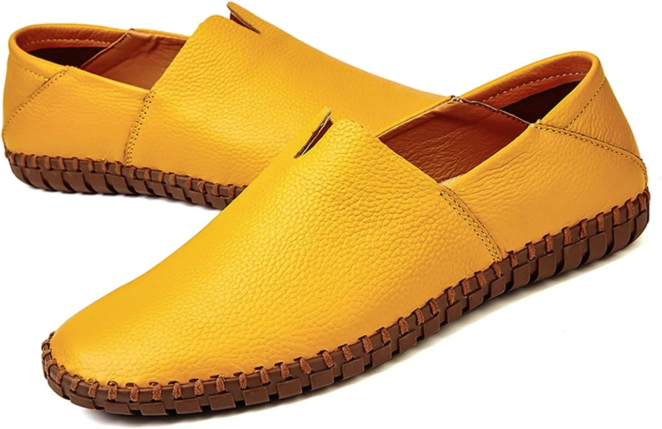 Men's Driving Loafers Leather Casual Slip On Shoes