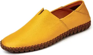 Men's Driving Loafers Leather Casual Slip On Shoes