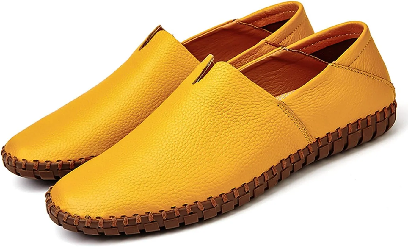 Men's Driving Loafers Leather Casual Slip On Shoes