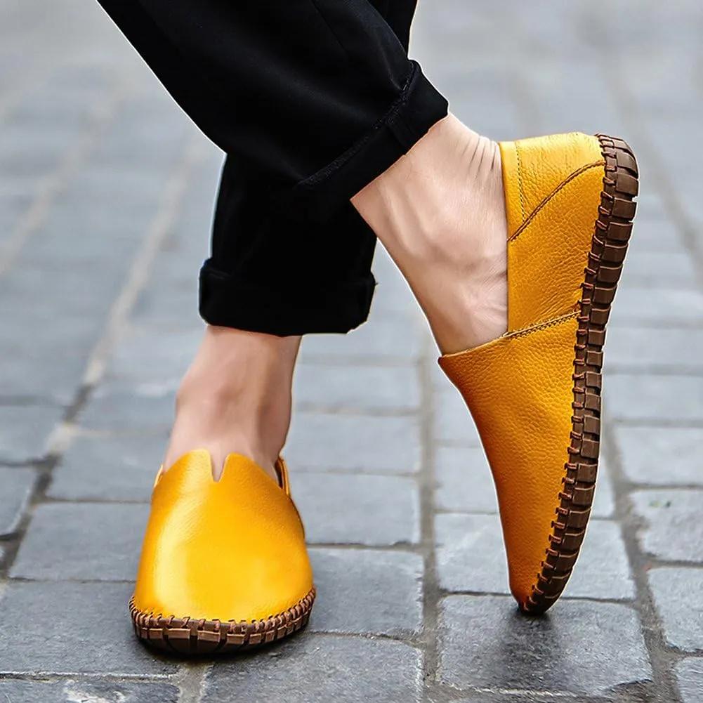 Men's Driving Loafers Leather Casual Slip On Shoes