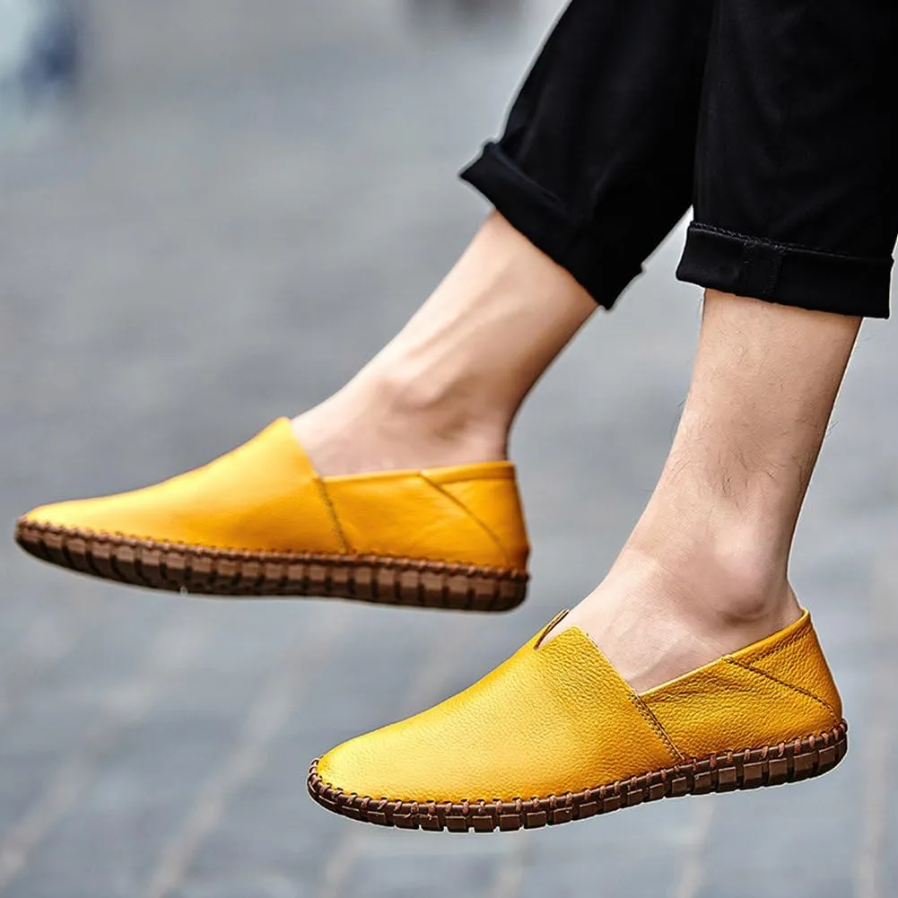 Men's Driving Loafers Leather Casual Slip On Shoes