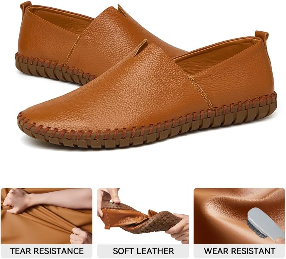 Men's Driving Loafers Leather Casual Slip On Shoes