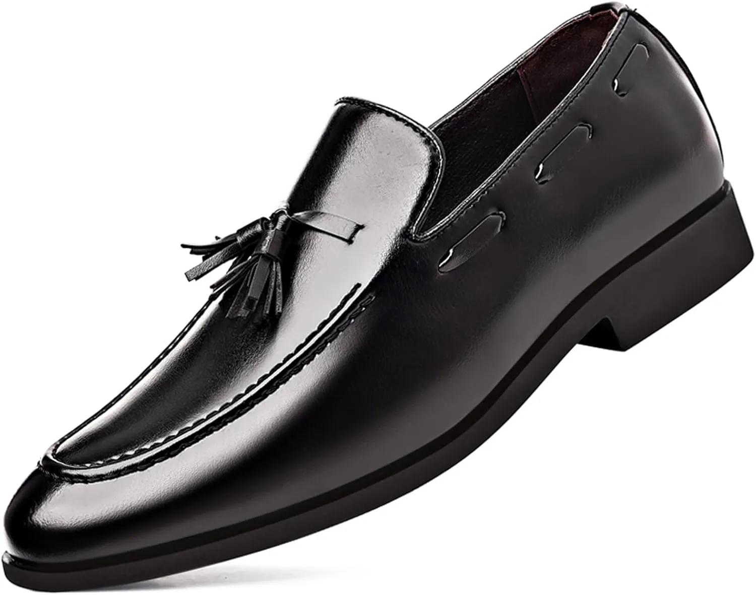 Men's Fashion Tassels Loafers Leather Penny Formal Business Casual Slip On Dress Shoes for Mens