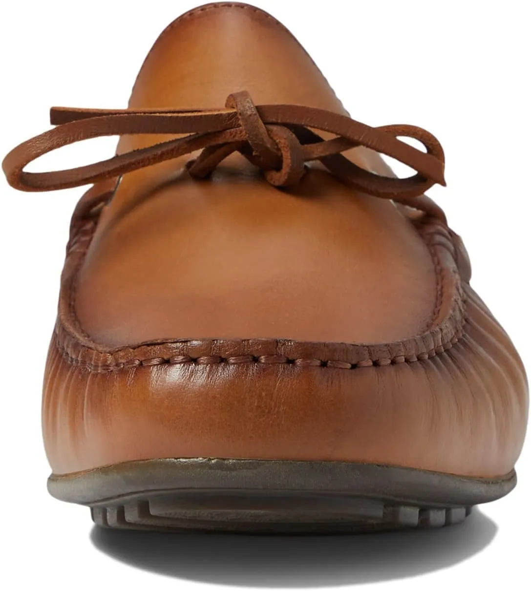 Men's Genuine Leather Casual Slip on Tie-Bow Loafers