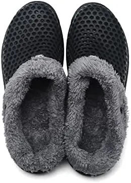 men's Lined Clog Breathable Mesh Lining Indoor Outdoor Walking Garden Clogs Winter Slippers