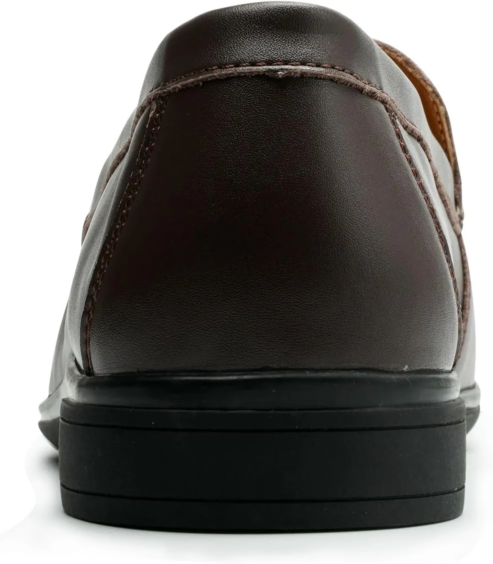 Men’s Loafers Casual Leather Slip-On Oxfords Driving Shoes Dress Soft Comfortable & Light-Weight Black