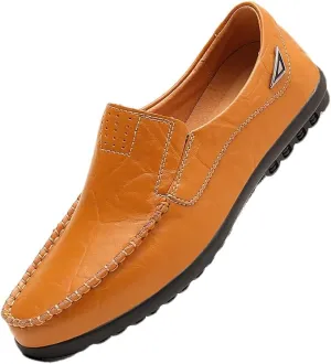 Men's Loafers Slip On Casual Leather Shoes Driving Walking Shoes