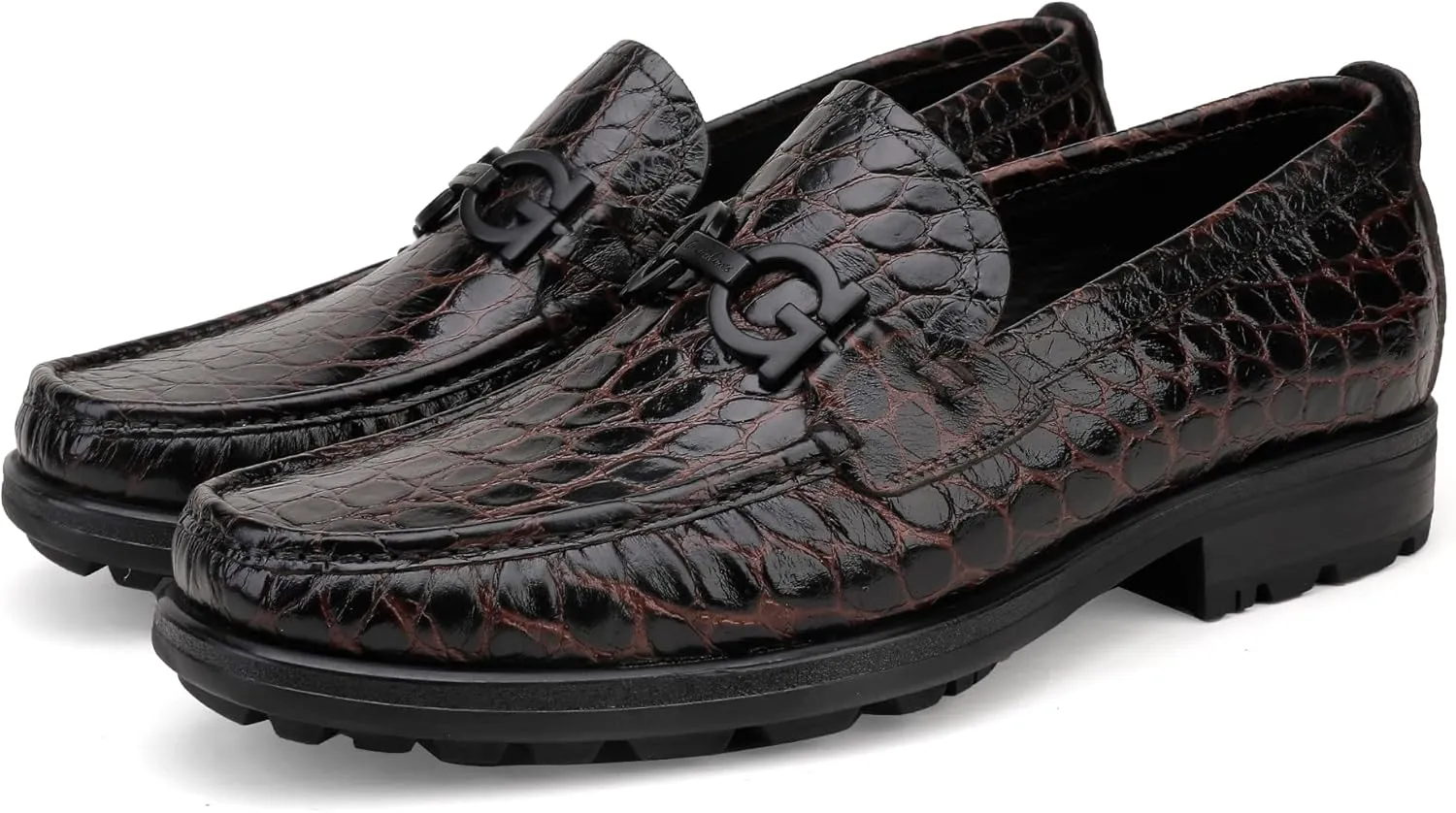 Mens Luxury Leather Penny Loafer, Fashion Comfort Dress Shoes Classical Handmade Slip on Loafer Shoes for Men
