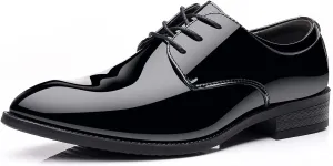 Men's Pointed-Toe Tuxedo Dress Shoes Casual Slip-on Loafer
