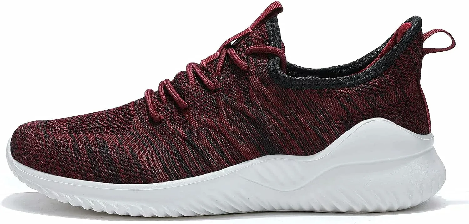 Mens Running Shoes Slip-on Walking Sneakers Lightweight Breathable Casual Soft Sole Trainers