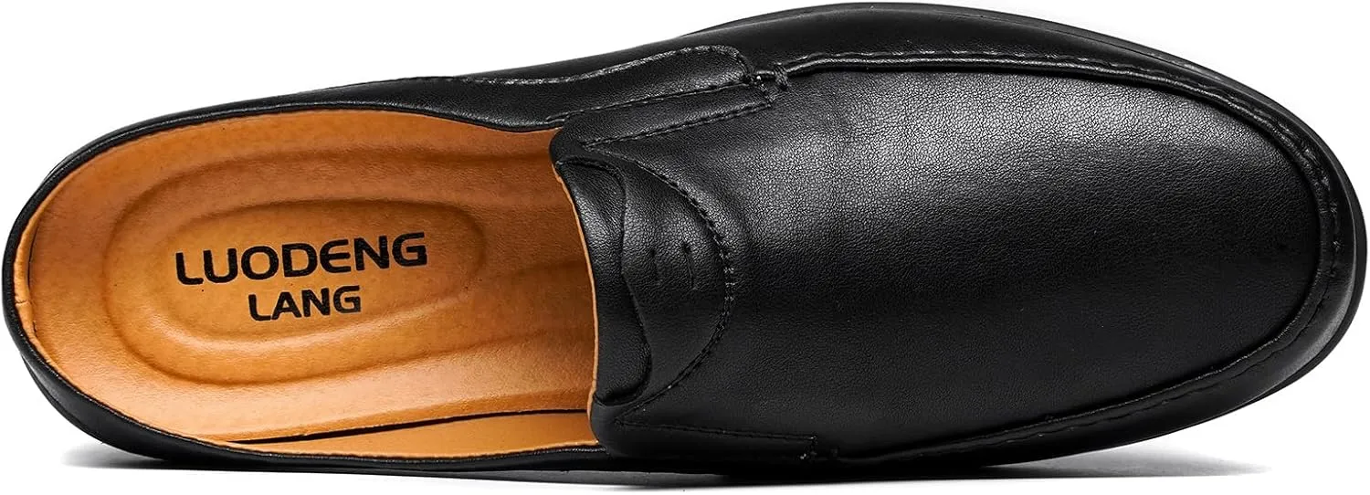 Men’s Slip-On Loafers Handmade Leather Slippers Breathable Comfortable Soft Hand Stitched no-heel Casual Shoes For Men