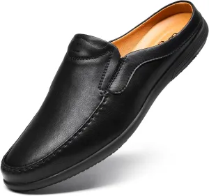Men’s Slip-On Loafers Handmade Leather Slippers Breathable Comfortable Soft Hand Stitched no-heel Casual Shoes For Men