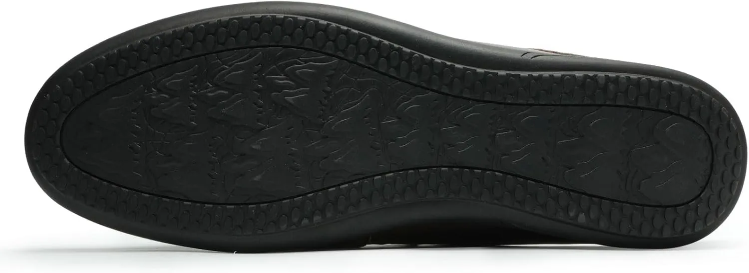 Men’s Slip-On Loafers Handmade Leather Slippers Breathable Comfortable Soft Hand Stitched no-heel Casual Shoes For Men