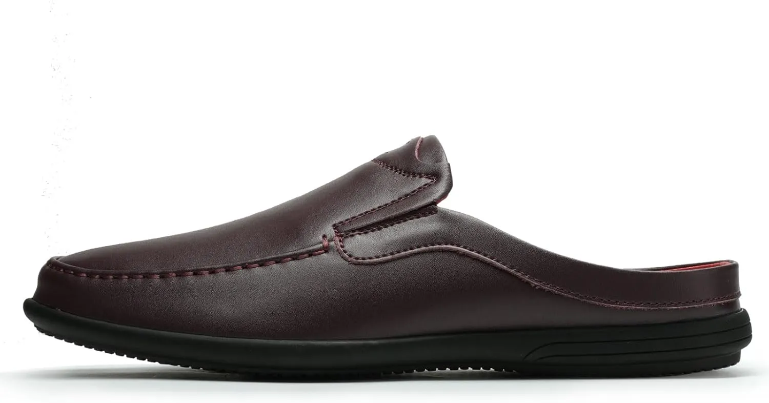 Men’s Slip-On Loafers Handmade Leather Slippers Breathable Comfortable Soft Hand Stitched no-heel Casual Shoes For Men