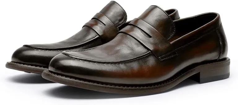 Men’s Slip-On Oxfords, Leather Dress Shoes for Business