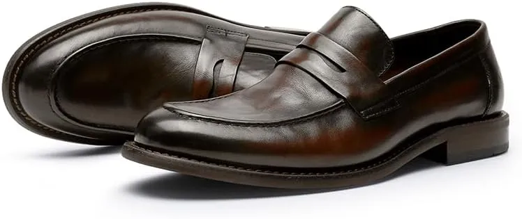 Men’s Slip-On Oxfords, Leather Dress Shoes for Business