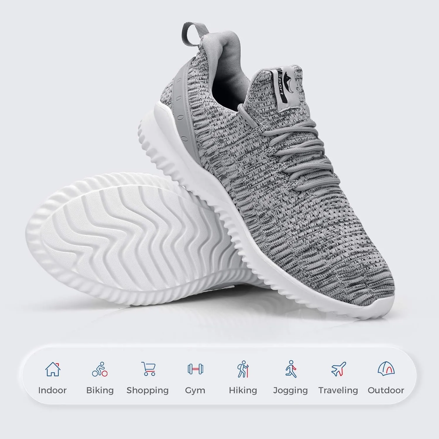 Mens Slip On Sneakers Non Slip Work Shoes Lightweight Mesh for Casual Tennis Running Walking Shoes