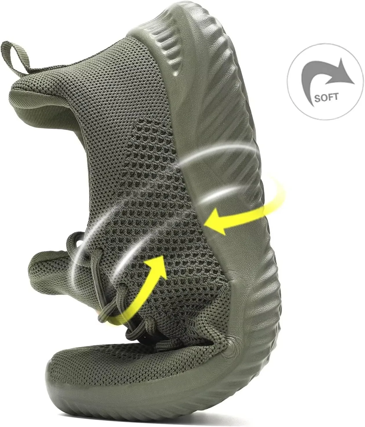 Mens Slip-on Tennis Shoes Walking Running Sneakers Lightweight Breathable Casual Soft Sole Mesh Work Gym Trainers