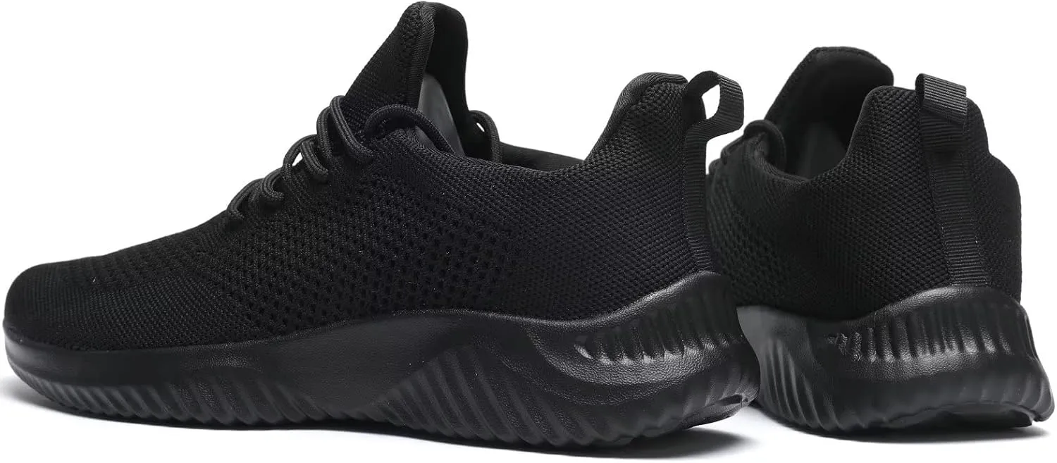 Mens Slip-on Tennis Shoes Walking Running Sneakers Lightweight Breathable Casual Soft Sole Mesh Work Gym Trainers