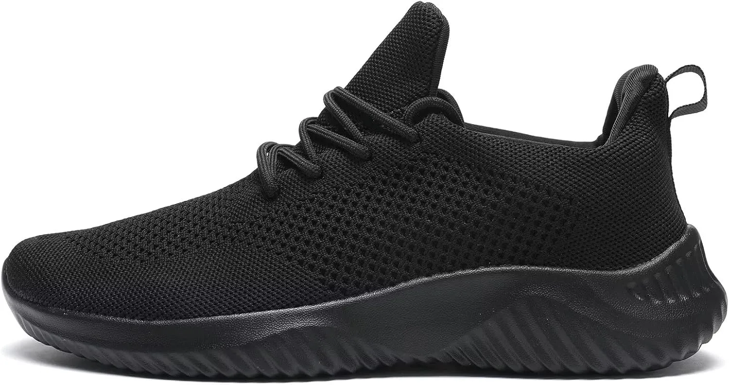 Mens Slip-on Tennis Shoes Walking Running Sneakers Lightweight Breathable Casual Soft Sole Mesh Work Gym Trainers