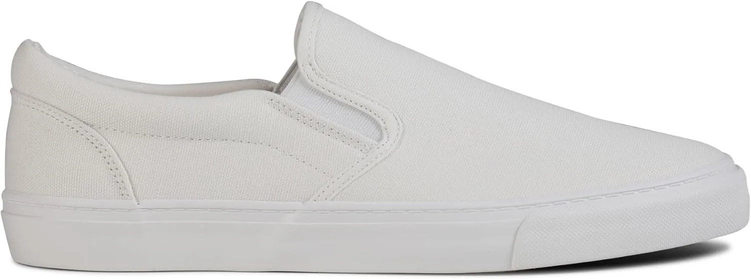 Men's Sneakers Classic Low Top Slip On Shoes Wide Canvas Skate Loafers Sneakers with Soft Insole Causal Dress Shoes for Men Comfortable Walking Shoes Slip on Sneakers for Men
