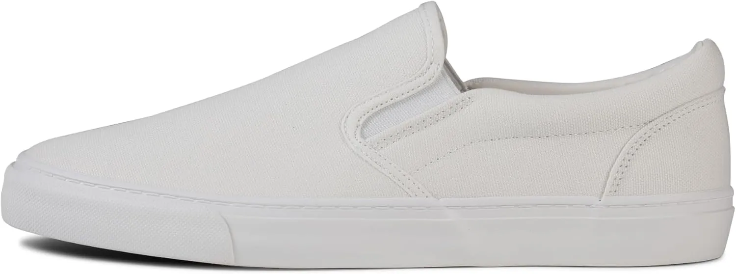 Men's Sneakers Classic Low Top Slip On Shoes Wide Canvas Skate Loafers Sneakers with Soft Insole Causal Dress Shoes for Men Comfortable Walking Shoes Slip on Sneakers for Men