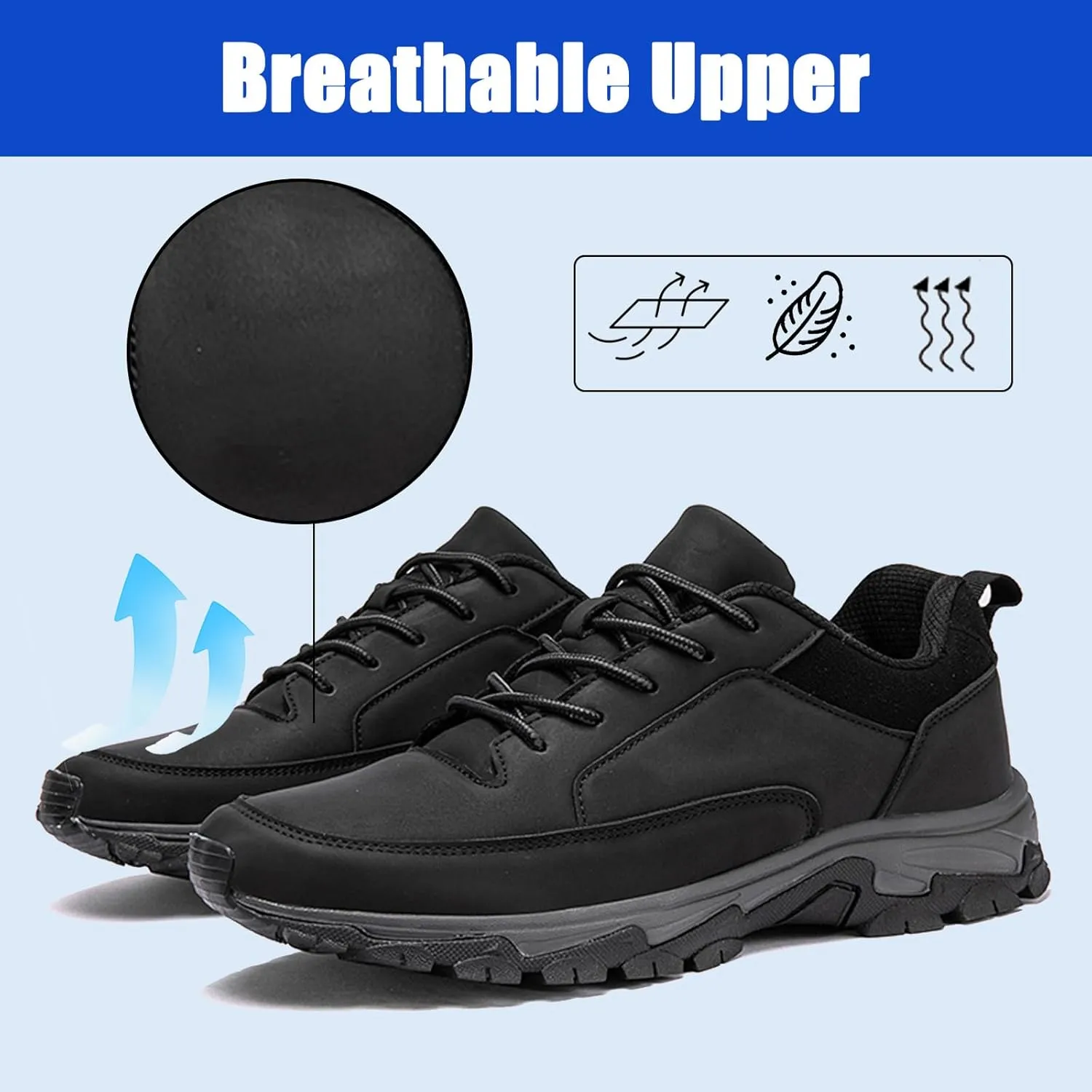 Men's Sports Trekking Shoes,Men Comfortable Lightweight Camping Slip On Casual Sneaker Shoes for Hiking Walking,Extra Wide Hands-Free Trainers