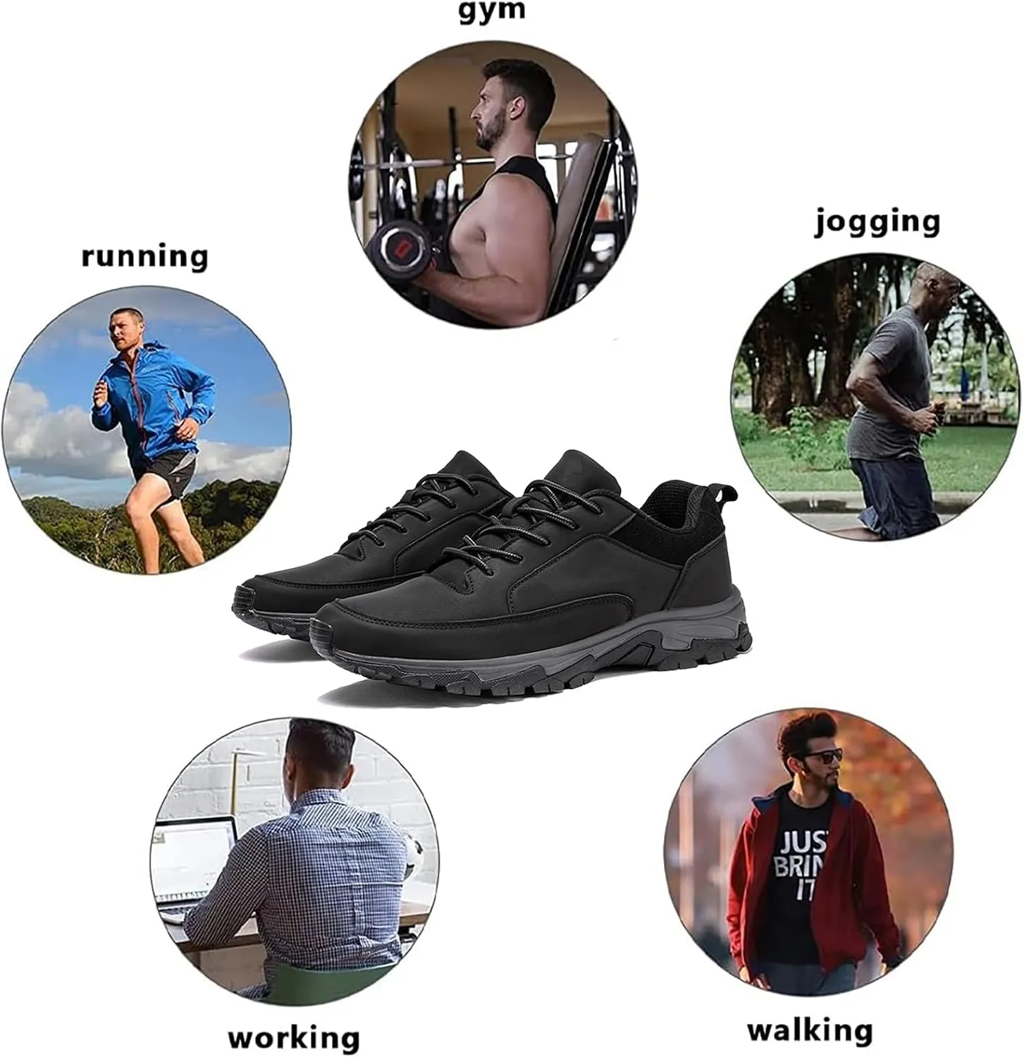 Men's Sports Trekking Shoes,Men Comfortable Lightweight Camping Slip On Casual Sneaker Shoes for Hiking Walking,Extra Wide Hands-Free Trainers