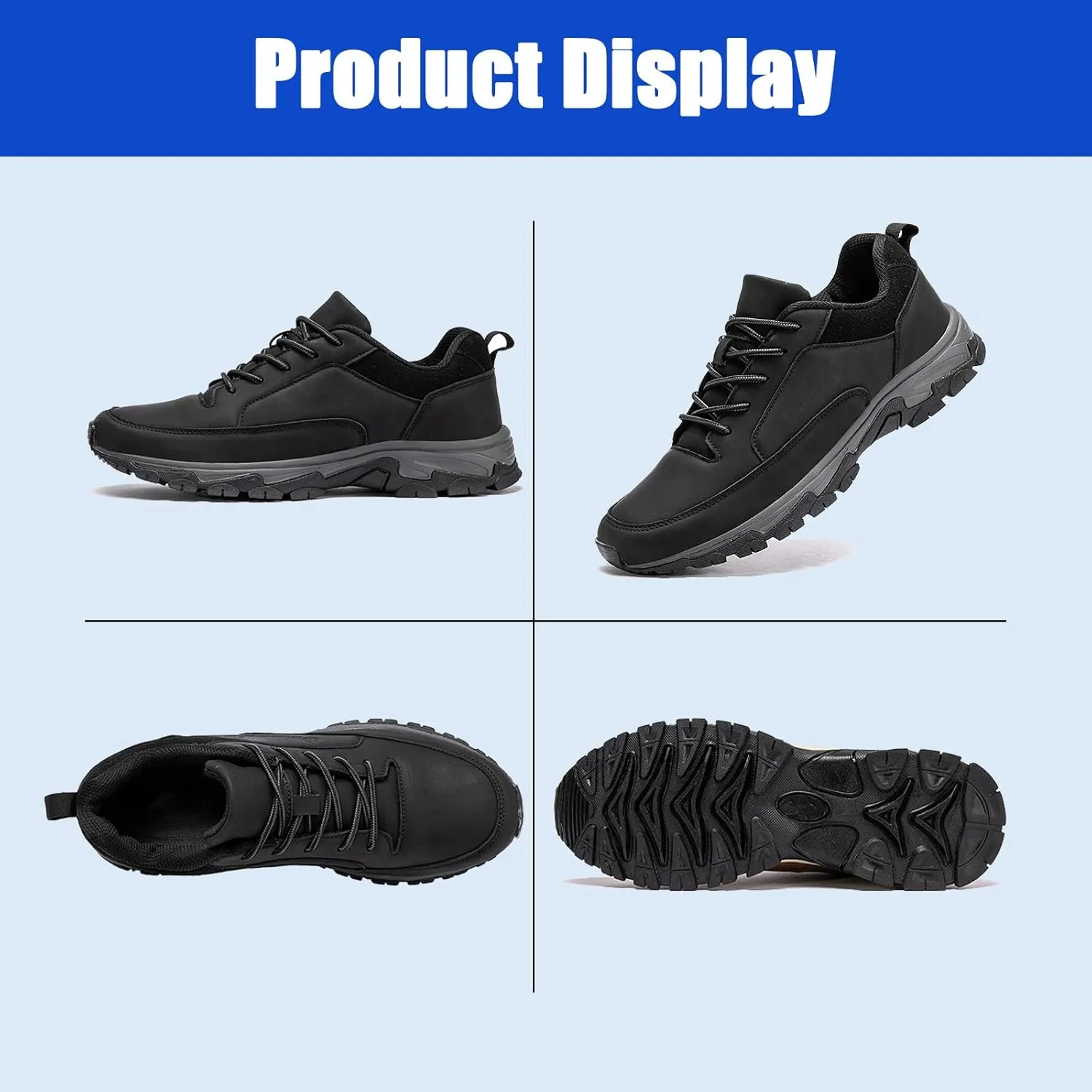 Men's Sports Trekking Shoes,Men Comfortable Lightweight Camping Slip On Casual Sneaker Shoes for Hiking Walking,Extra Wide Hands-Free Trainers