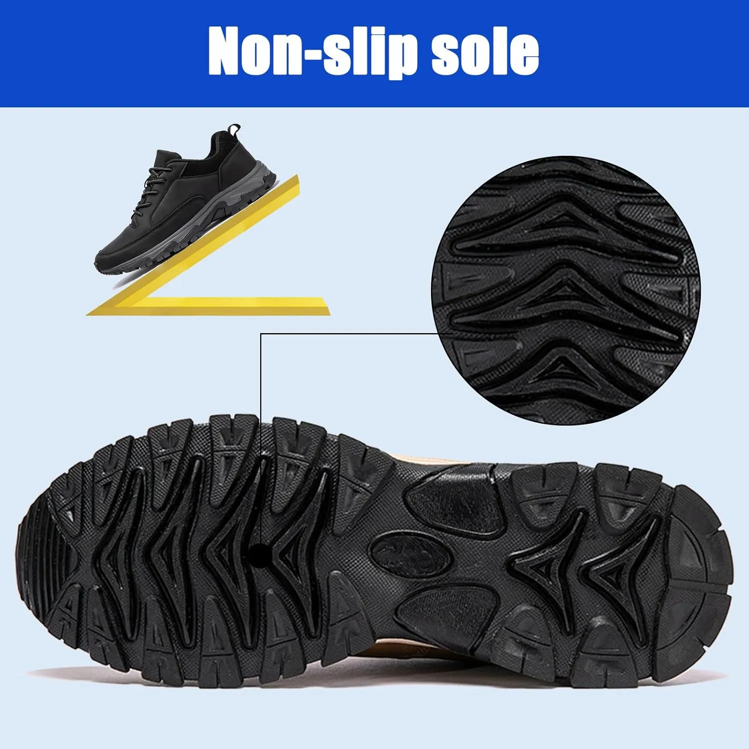 Men's Sports Trekking Shoes,Men Comfortable Lightweight Camping Slip On Casual Sneaker Shoes for Hiking Walking,Extra Wide Hands-Free Trainers