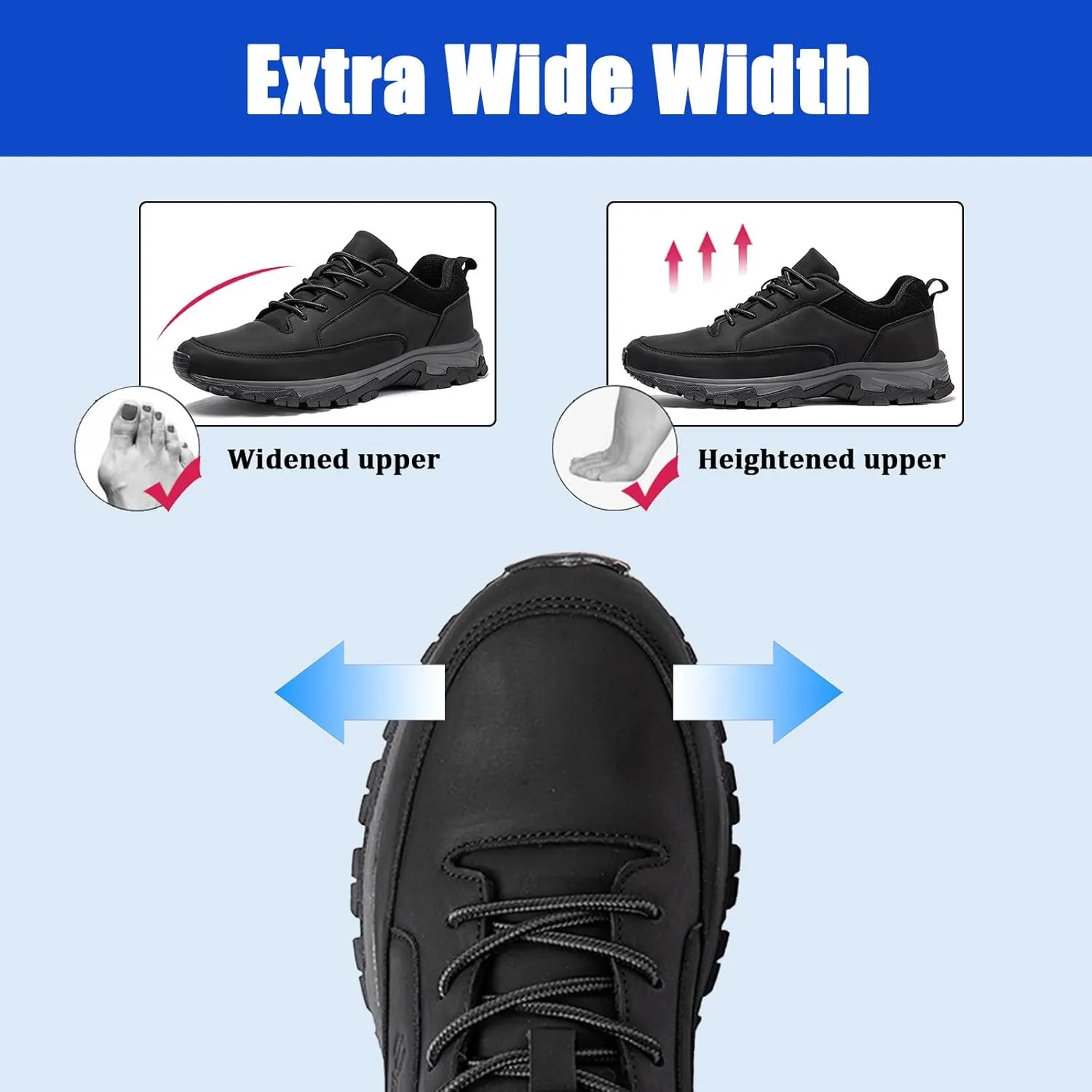 Men's Sports Trekking Shoes,Men Comfortable Lightweight Camping Slip On Casual Sneaker Shoes for Hiking Walking,Extra Wide Hands-Free Trainers