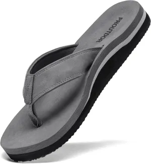 Men's Wide Flip Flop with Orthotic Arch Support Athletic Slide Thong Sandals for Men Soft Cushion Footbed
