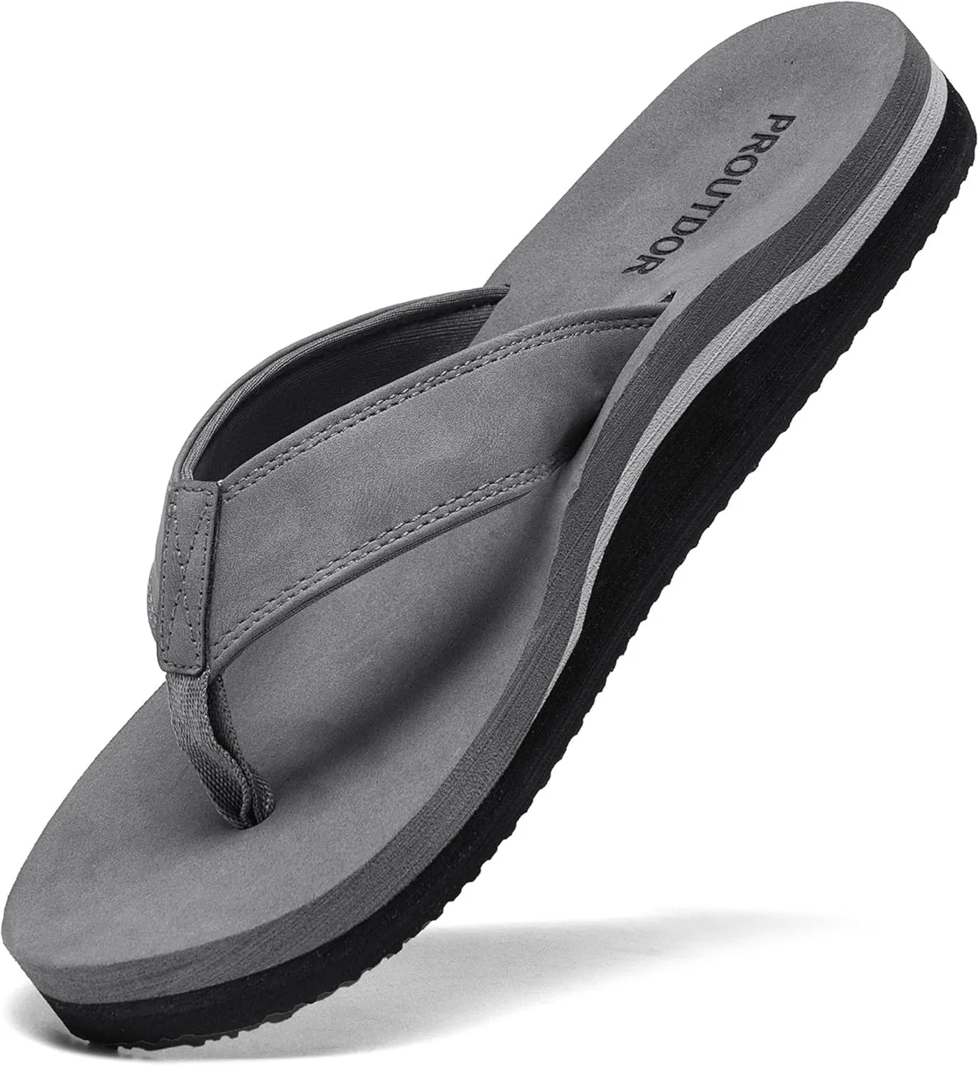 Men's Wide Flip Flop with Orthotic Arch Support Athletic Slide Thong Sandals for Men Soft Cushion Footbed