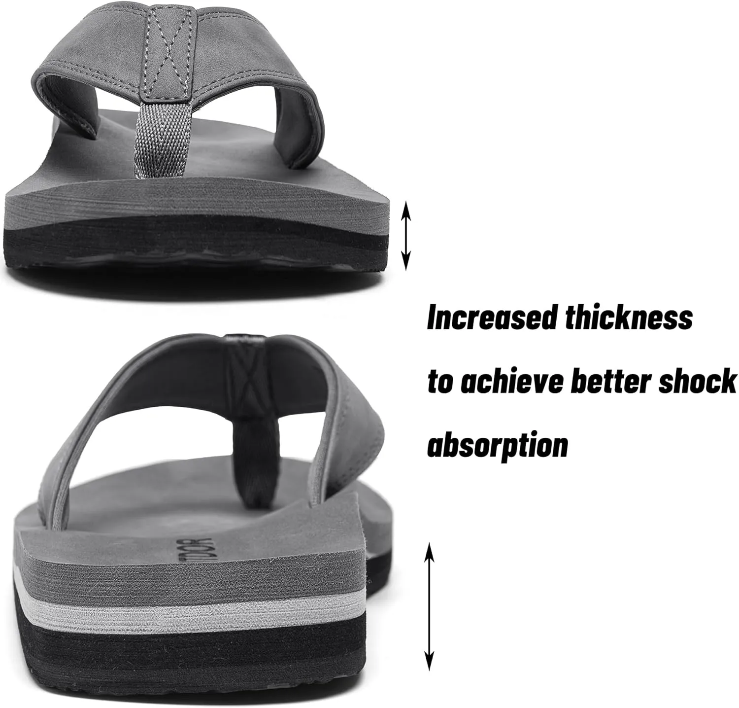 Men's Wide Flip Flop with Orthotic Arch Support Athletic Slide Thong Sandals for Men Soft Cushion Footbed