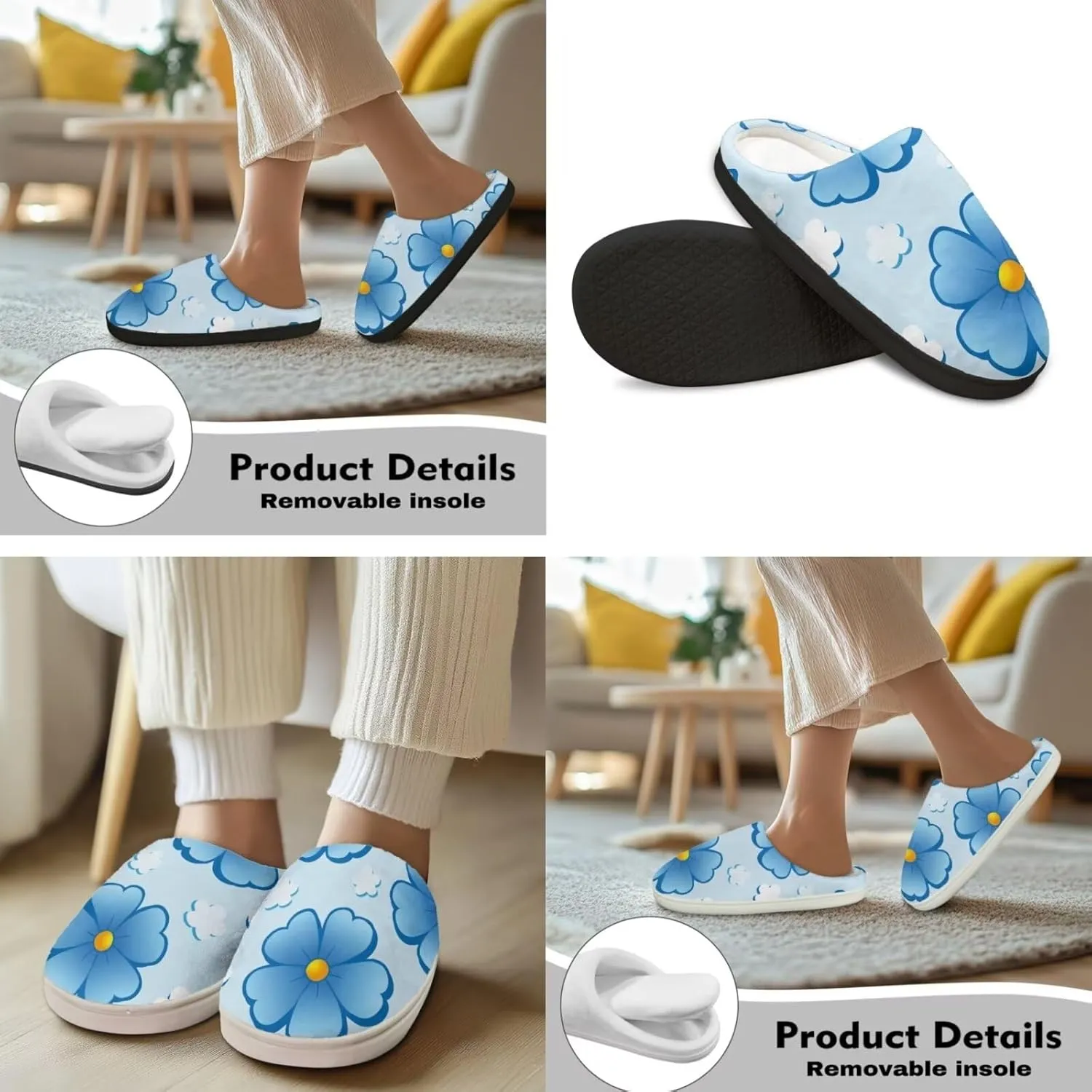 Men's Women's Non-slip Slippers, Flannel Warm Soft Cozy Slippers, House Bedroom Indoor/Outdoor Warm Shoes, Size 2-12