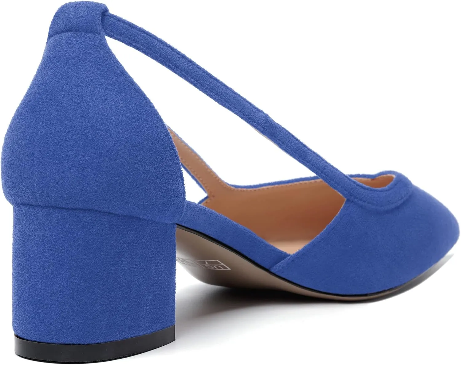 MERRORI Womens Pointed Toe Dress Heels Casual Slip On Suede Office Block Low Heel Pumps Shoes 2 Inch