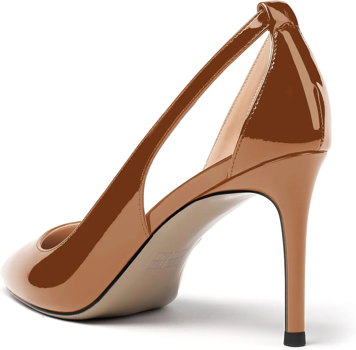 MERRORI Women's Pointed Toe Party Patent Solid Fashion Slip On Stiletto High Heel Pumps Shoes 3.3 Inch